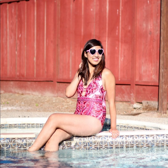 BECCA Other - [LIKE 🆕] BECCA SWIM: Pink/White Tribal Swimsuit